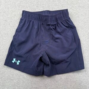 Under Armour Shorts Boys 5 Navy Blue Athletic UA Logo